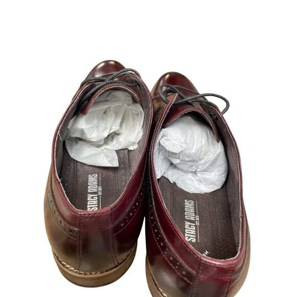 Stacy Adams Mens Burgundy Leather Oxford Dress Shoes Size 14W SKU 9780 main image 14